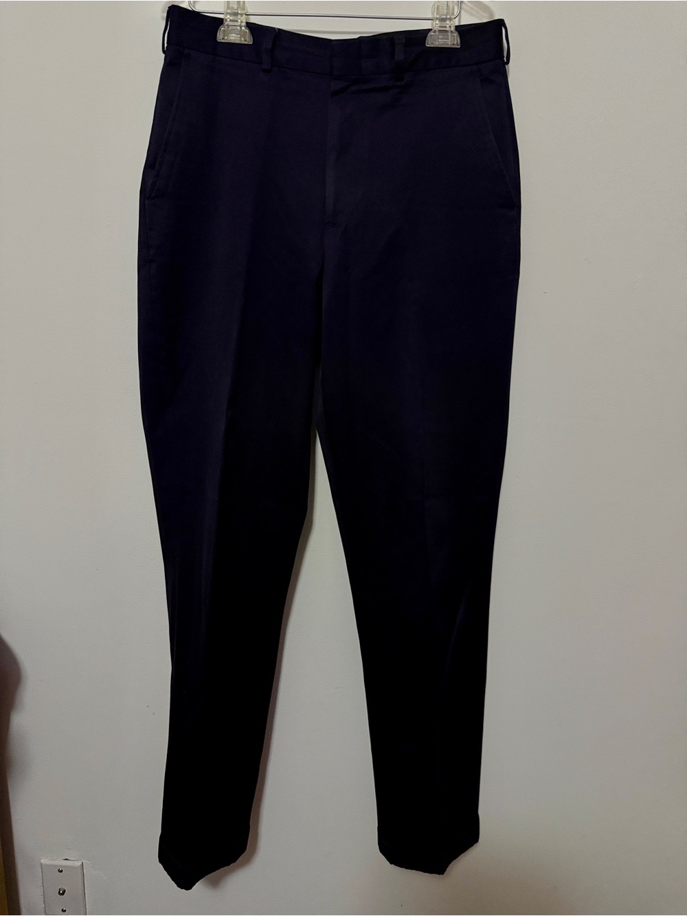 Lands' End Men's Navy Dress Pants - Straight Leg-size 32x33”